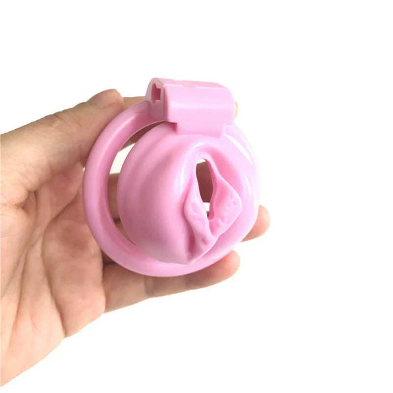 Pussy Shaped Male Chastity Cage: Sissy Chastity