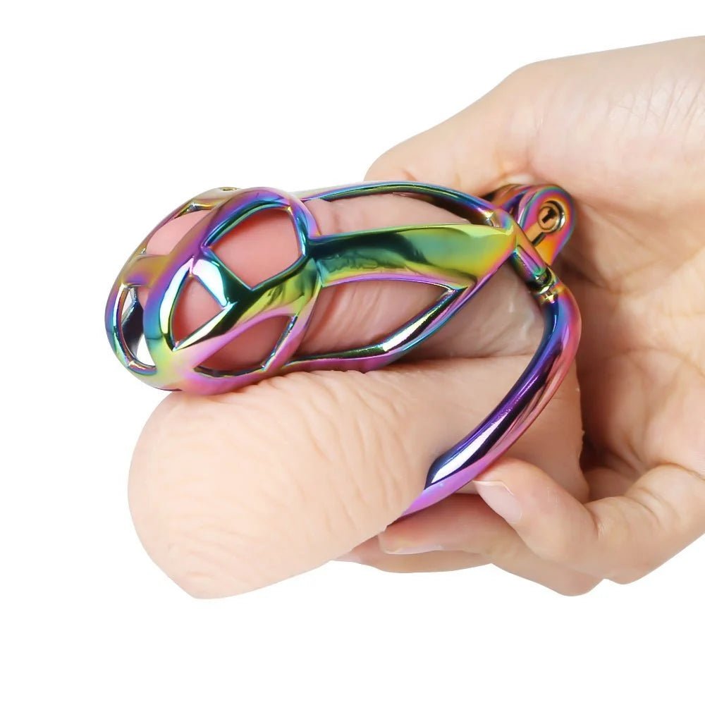 RAINBOW Steel Cock Cage: Chastity Cage - Cumequoi Cock cages sex toys Lebanon