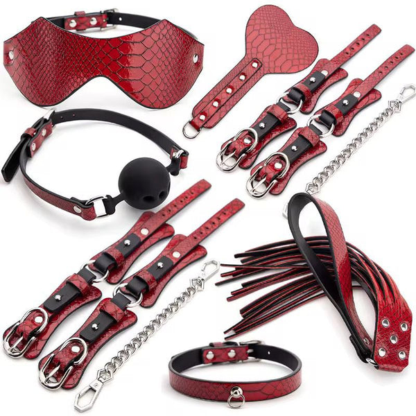 BIGMALL Red Premium Leather BDSM Kit Set: Complete Luxury Roleplay Accessories - adult toy Lebanon - Cumequoi