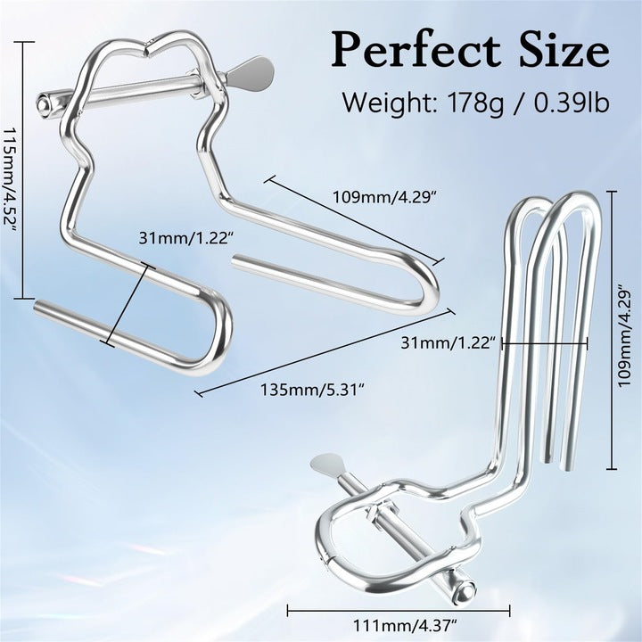 Anal and Vaginal Expander: Metal Plugs, Adjustable, Stainless Steel