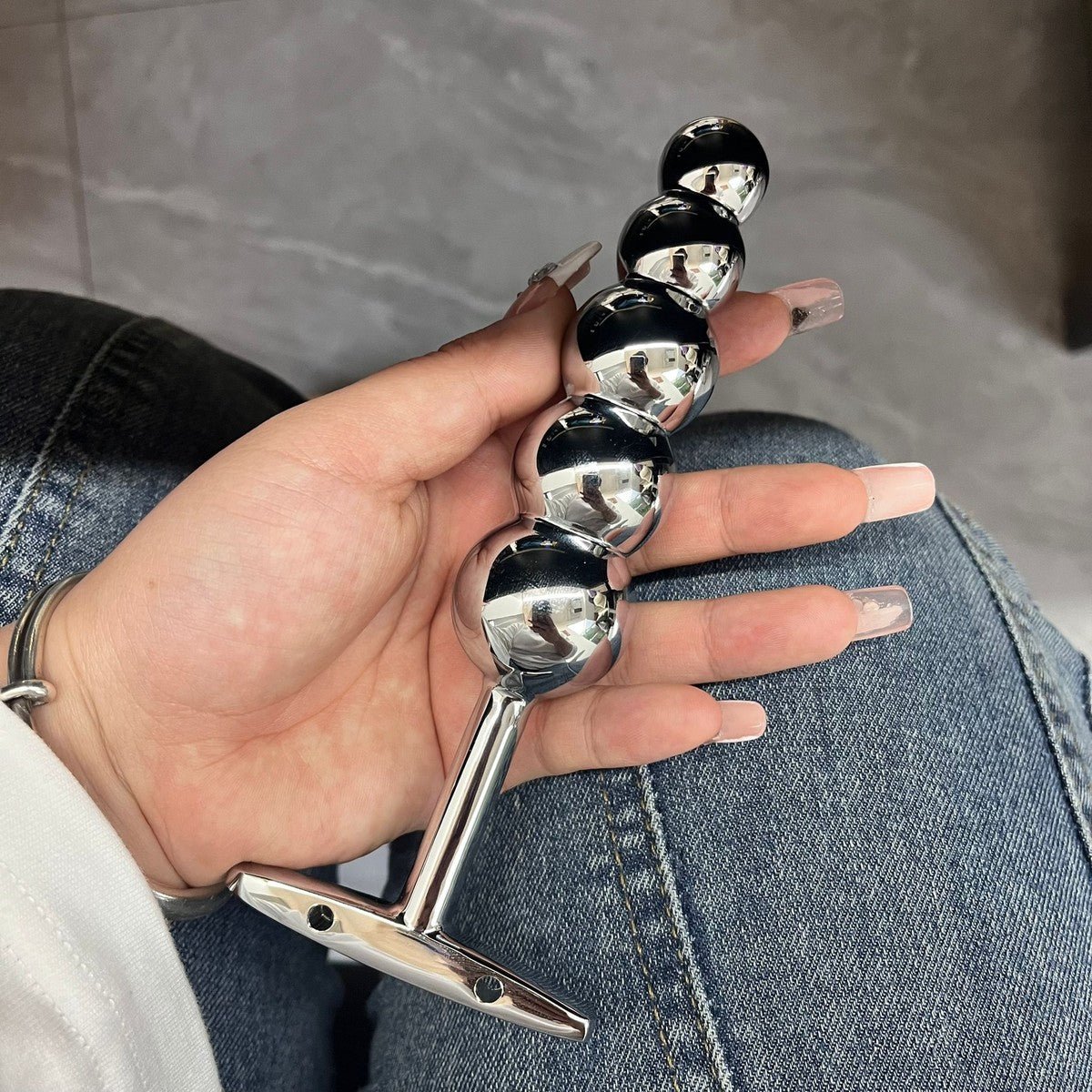 5 Balls Butt Plug Massager Stainless Steel Anal Dilator: Sex Toy for Women and Men - Cumequoi Anal Plugs sex toys Lebanon
