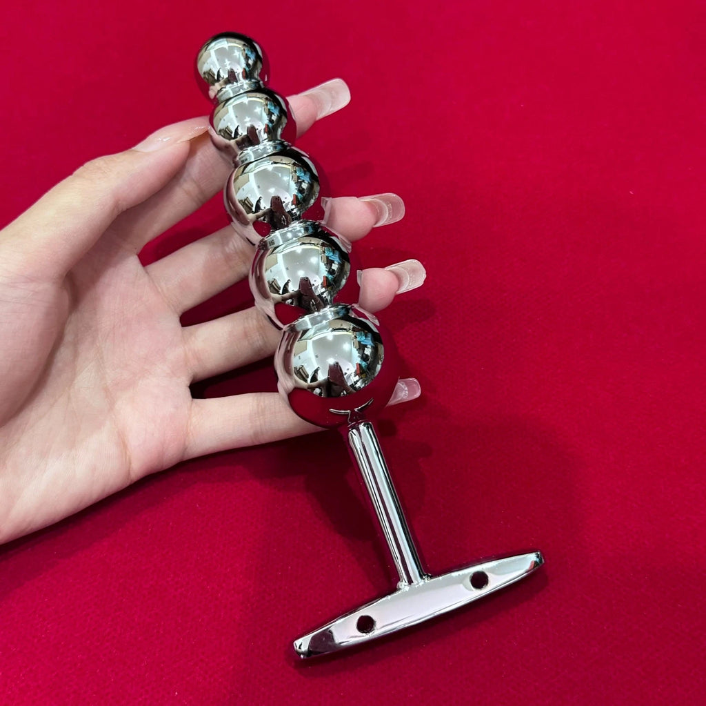 5 Balls Butt Plug Massager Stainless Steel Anal Dilator: Sex Toy for Women and Men - Cumequoi Anal Plugs sex toys Lebanon